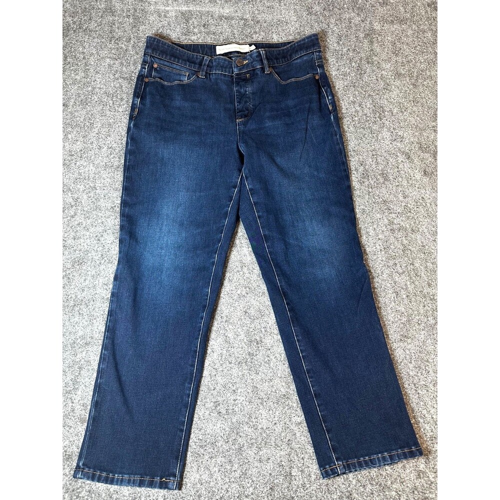 Soft Surroundings Jeans PL Petite Straight Leg Dark Wash Stretch Casual Basic